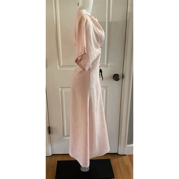 Marysia Resort Pink Micro Check Dress Lace Up Dress -Size XS - Picture 6 of 15